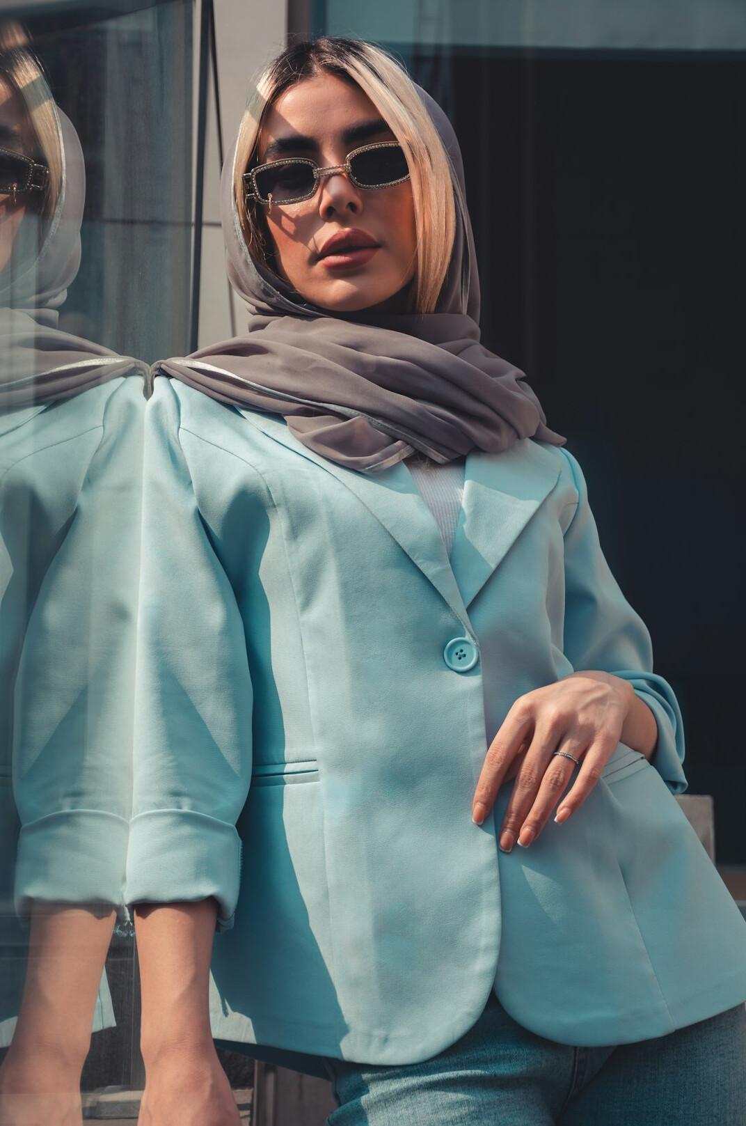 Studio portrait of a Turkish businesswoman broadcast director